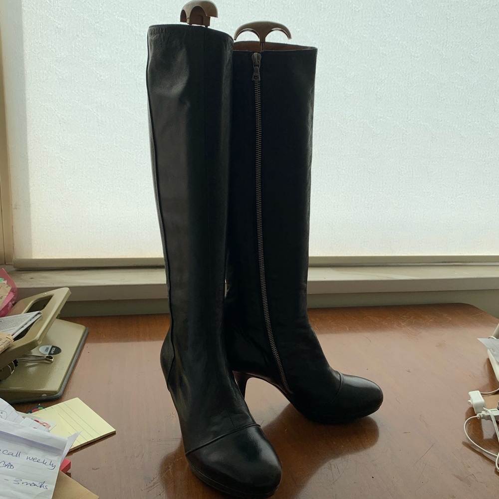 Dries Van Noten Black Knee Boots
